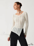Effortless See Through Trendy Open Knit Top image 1
