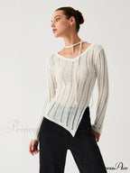 Effortless See Through Trendy Open Knit Top image 1