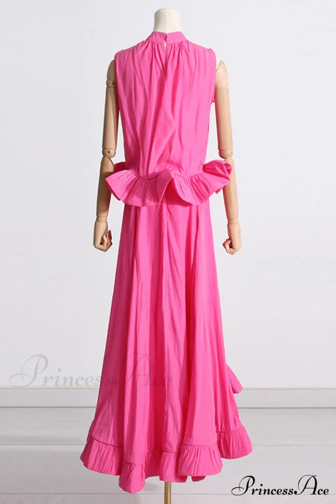 Elaine Pink Sleeveless Charming Ruffle Mermaid Set image 10