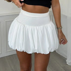 Elastic Flare Puffy Balloon Skirt image 1