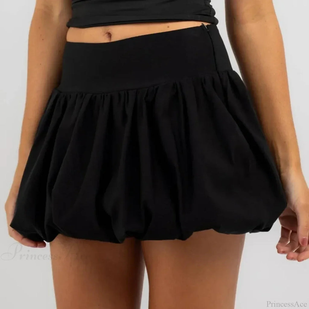 Elastic Flare Puffy Balloon Skirt image 5