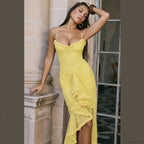 Elastic Mesh Ruffles Vacation Dress image 4