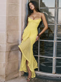 Elastic Mesh Ruffles Vacation Dress image 1