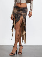 Elastic Waist Draped Ruffle Skirt image 4