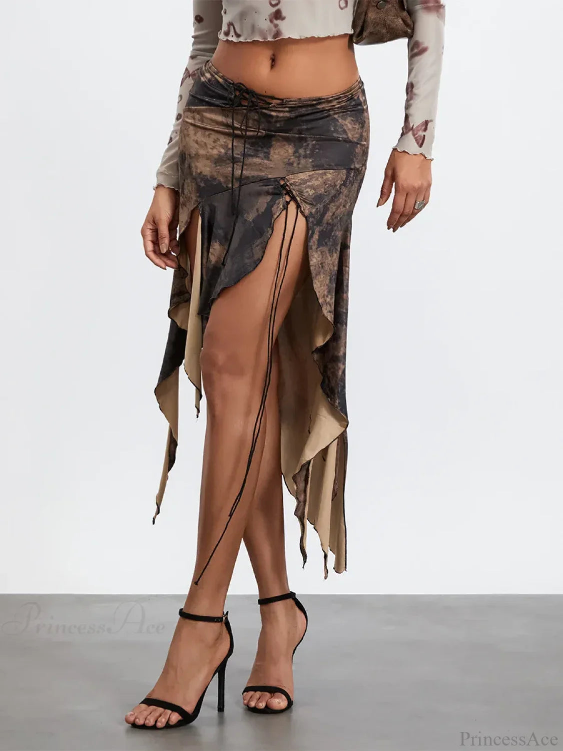 Elastic Waist Draped Ruffle Skirt image 4