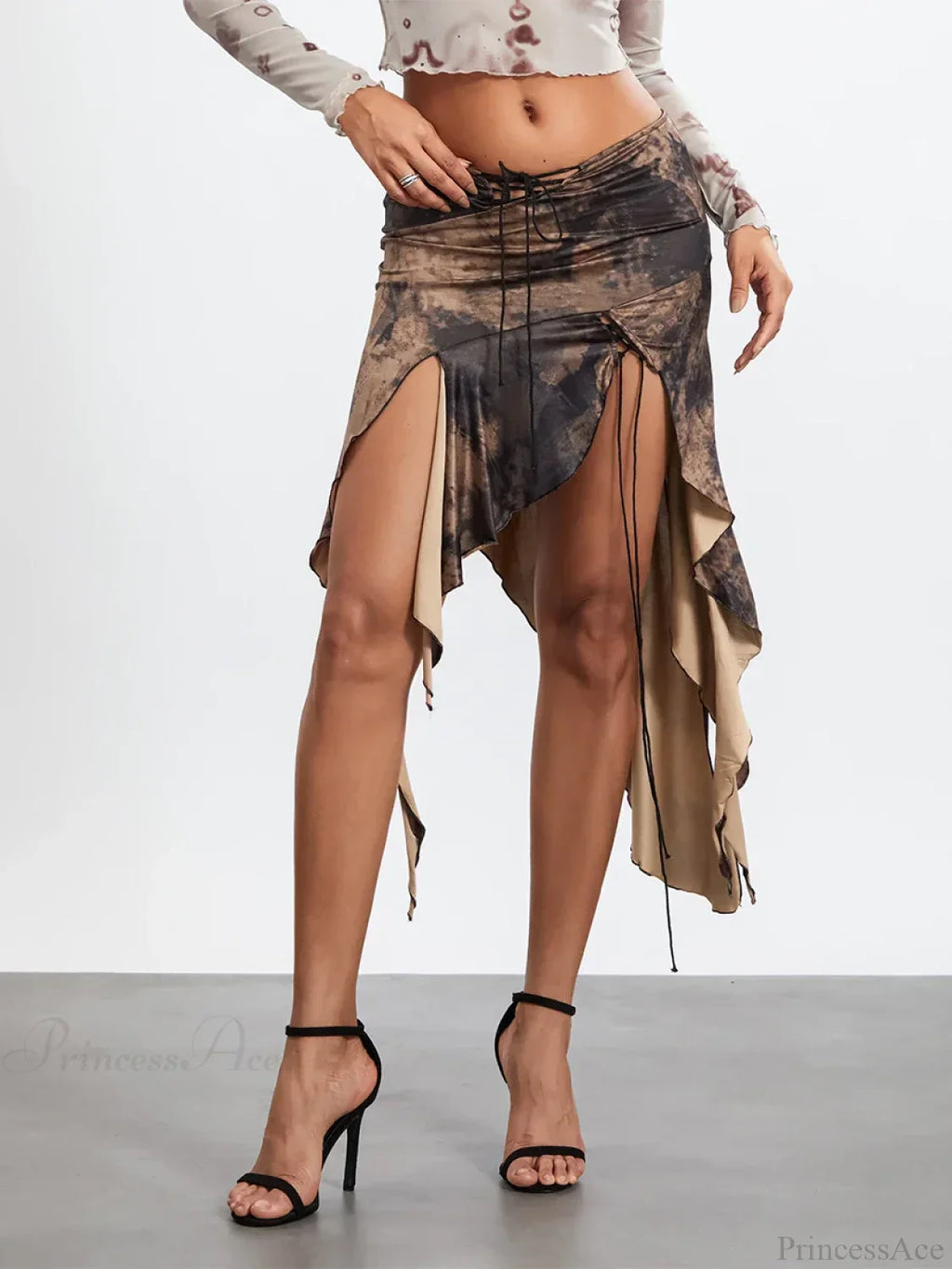 Elastic Waist Draped Ruffle Skirt image 1