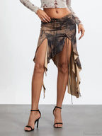 Elastic Waist Draped Ruffle Skirt image 1