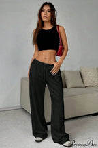 Elastic Waist Drawstring Wide Leg Pants image 6