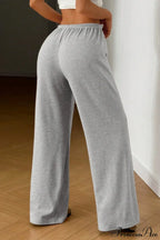 Elastic Waist Drawstring Wide Leg Pants image 3