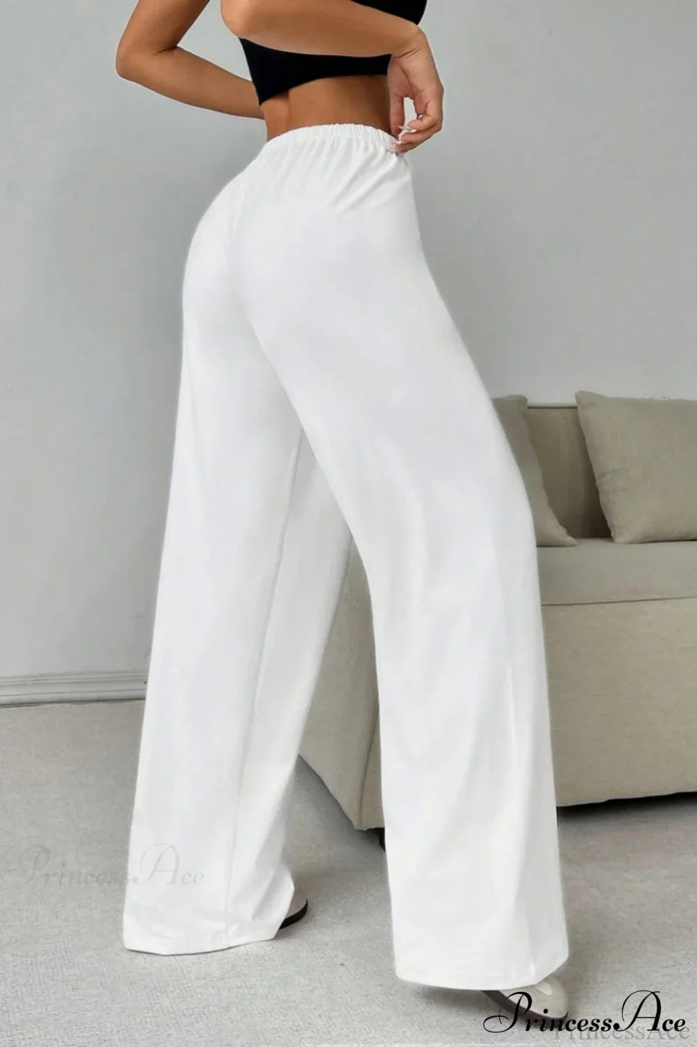 Elastic Waist Drawstring Wide Leg Pants image 9