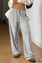 Elastic Waist Drawstring Wide Leg Pants image 1