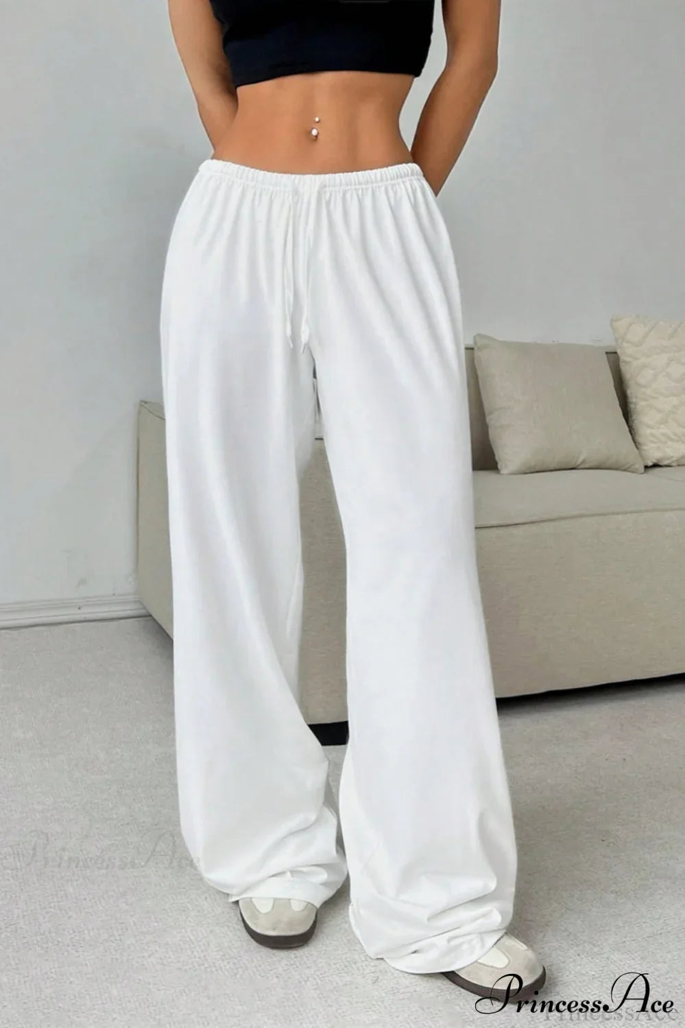 Elastic Waist Drawstring Wide Leg Pants image 7