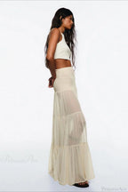 Elastic Waist Ruching A-Line Skirt image 5