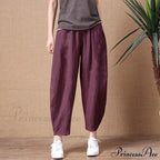 Elastic Waist Vintage Lady Loose Casual Pants image 5