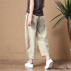 Elastic Waist Vintage Lady Loose Casual Pants image 3