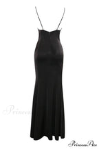 Eleanor Black & Charming White Bow Satin Gown image 6