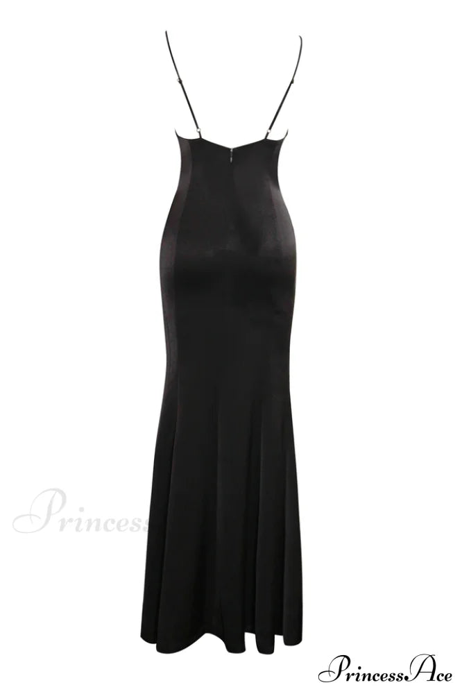Eleanor Black & Charming White Bow Satin Gown image 6