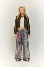 Electronic Print Gothic Denim Pant image 1