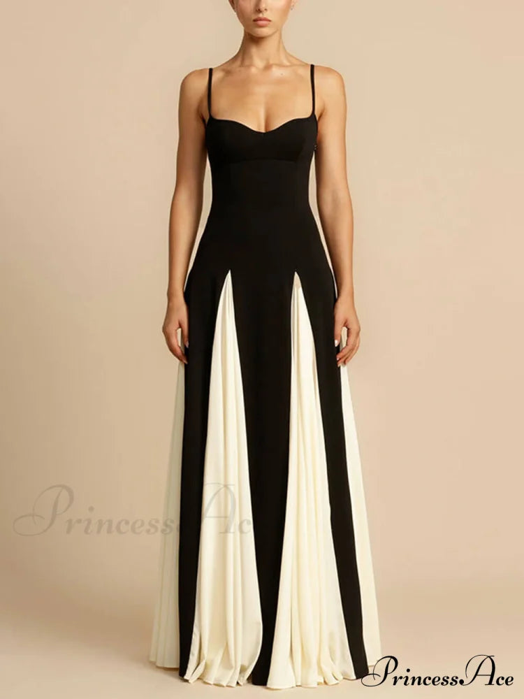 Elegance Panelled Tulle Charming A-line Slip Maxi Dress image 4