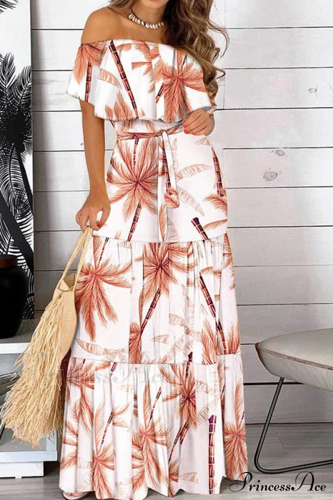 Elegant Bandeau Graceful Floral Maxi Dress image 4