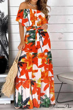 Elegant Bandeau Graceful Floral Maxi Dress image 6