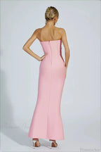 Elegant Beaded Fitted Strapless Evening Dress image 5