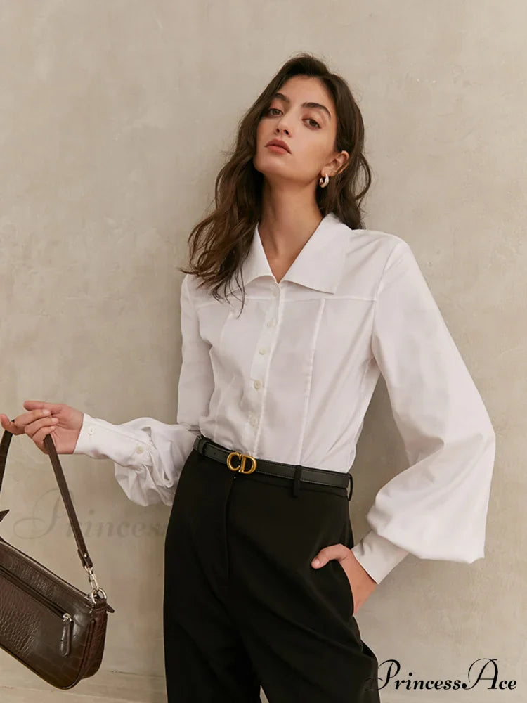 Elegant Collar Button Trendy Down Solid Shirt image 2