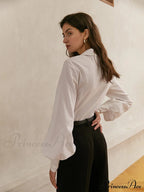 Elegant Collar Button Trendy Down Solid Shirt image 3
