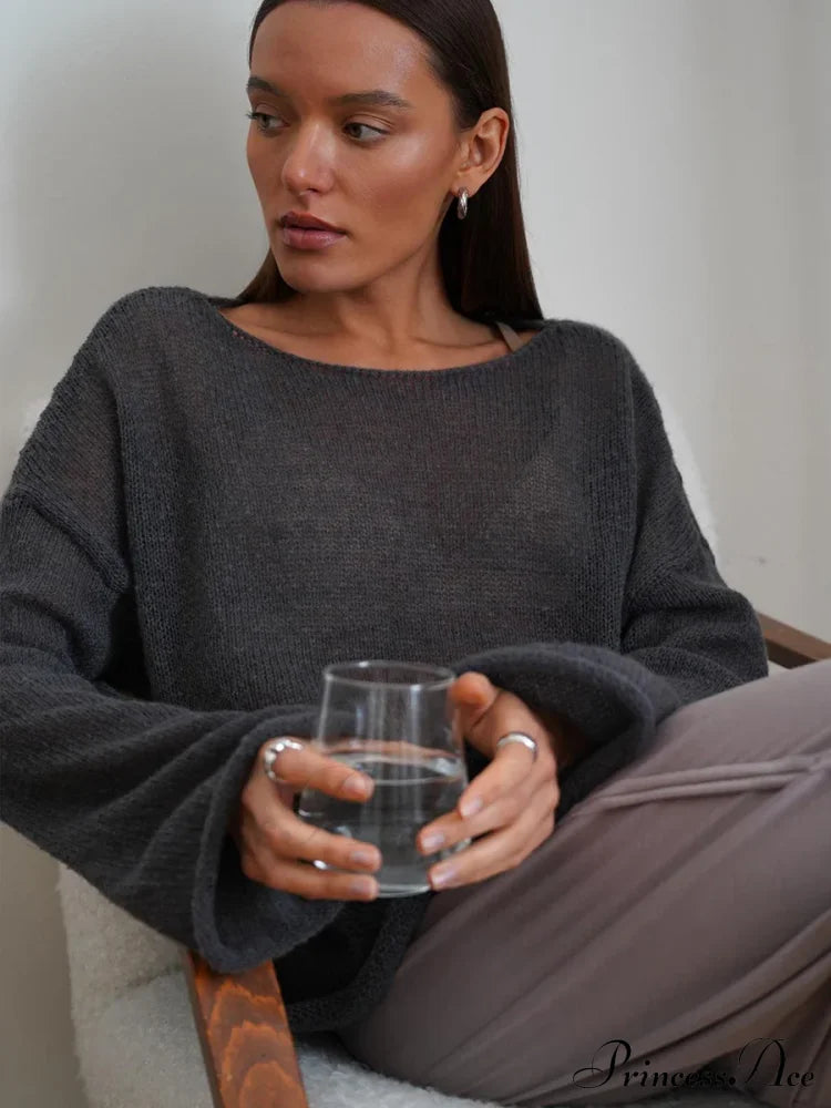 Elegant Cozy Casual Autumnal Loose Fashionable Warm Stylish Jumper Sweater image 1