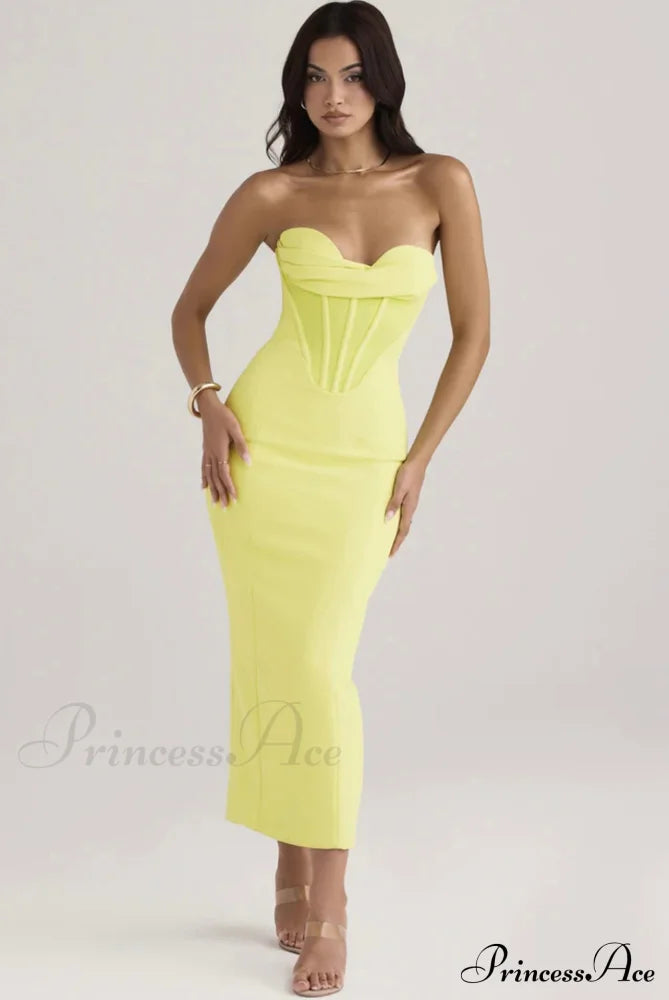 Elegant Enigma Bodycon Charming Corset Cocktail Midi Dress image 1