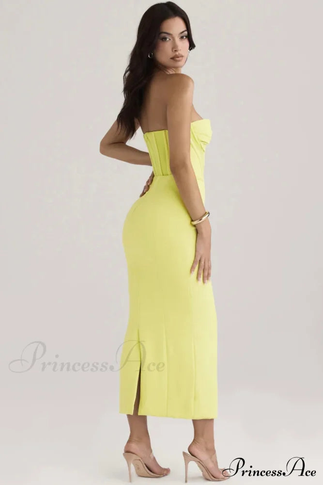 Elegant Enigma Bodycon Charming Corset Cocktail Midi Dress image 4