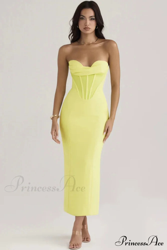 Elegant Enigma Bodycon Charming Corset Cocktail Midi Dress image 2