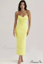 Elegant Enigma Bodycon Charming Corset Cocktail Midi Dress image 2