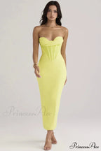 Elegant Enigma Bodycon Charming Corset Cocktail Midi Dress image 3