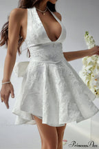 Elegant Evening Halter Bow Tie Party Dress image 2