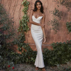 Elegant Fishbone Slim Sheath Fishtail Maxi Dress image 2