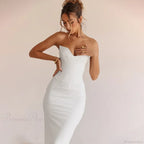 Elegant Fishbone Slim Sheath Fishtail Maxi Dress image 1