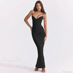 Elegant Fishbone Slim Sheath Fishtail Maxi Dress image 5