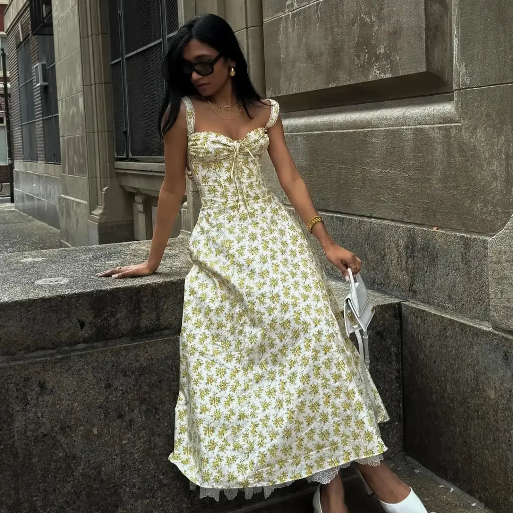 Elegant Floral Print Summer Midi Dress image 3