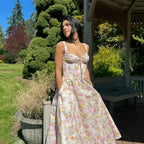 Elegant Floral Print Summer Midi Dress image 2