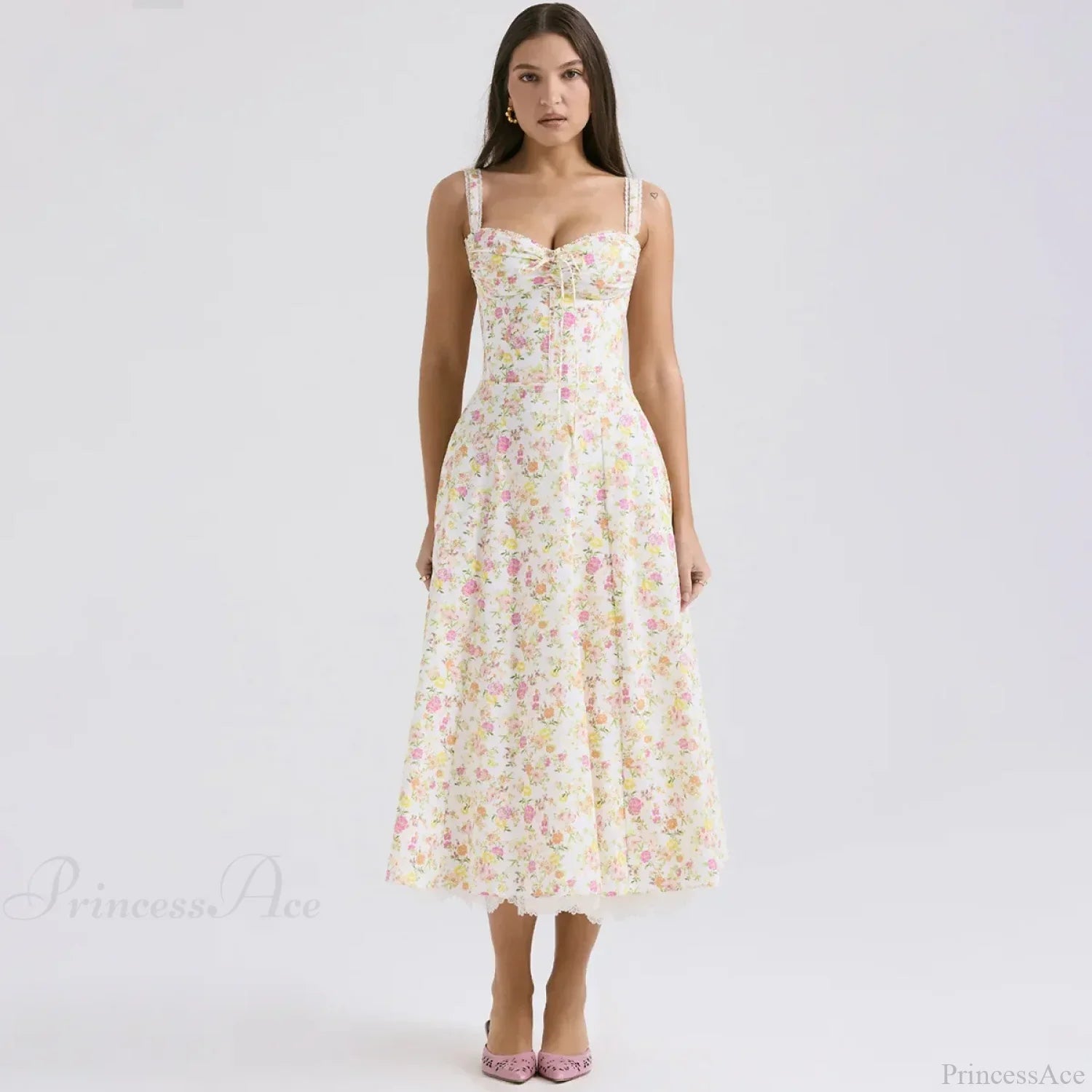 Elegant Floral Print Summer Midi Dress image 6