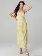 Elegant Floral Print Tube Backless Off-Shoulder Evening Gown Party Dress image 2