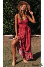 Elegant Floral V-Neck Sleeveless Boho Dress image 3