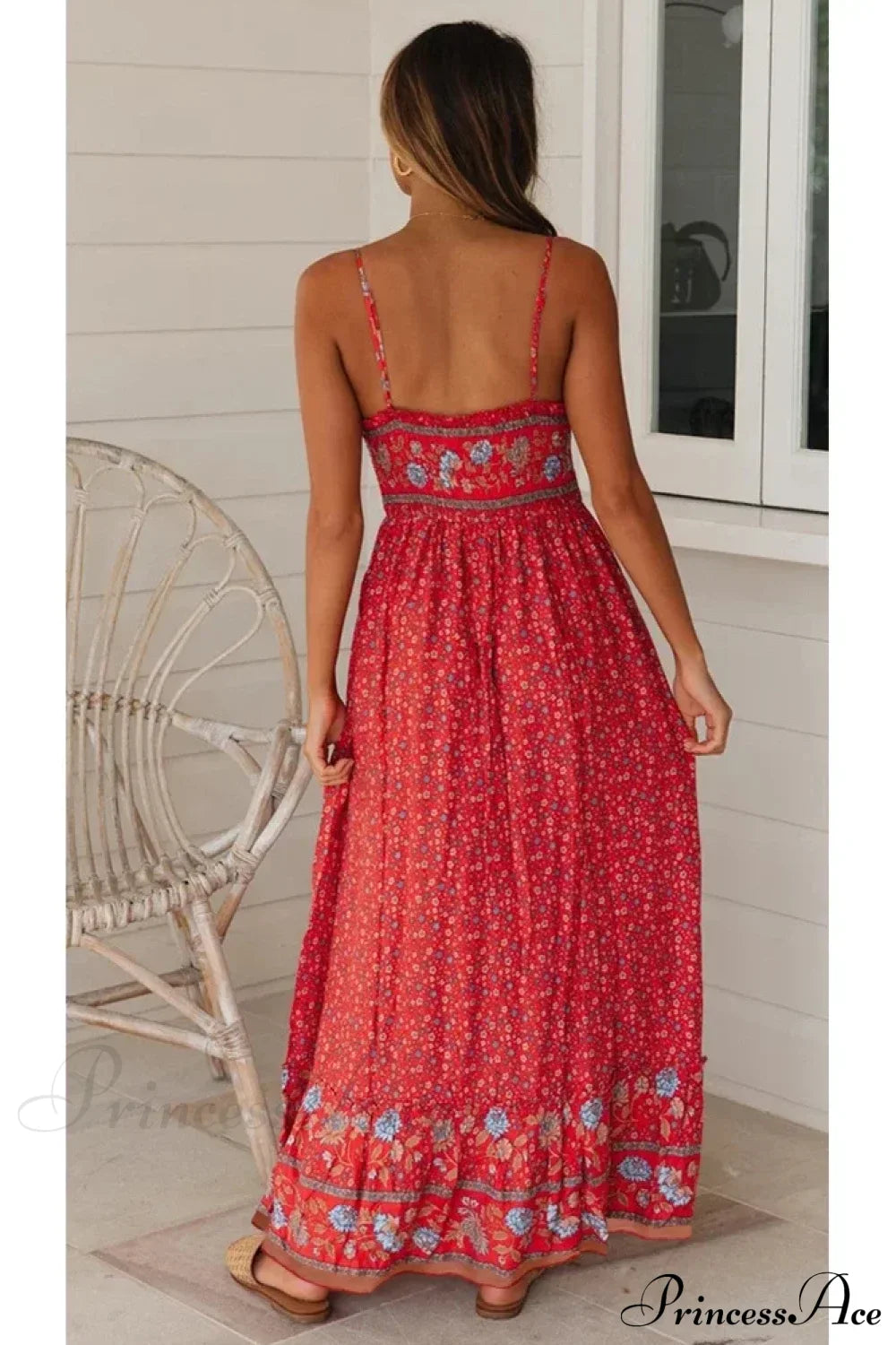 Elegant Floral V-Neck Sleeveless Boho Dress image 4