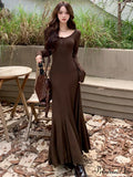 Elegant Formal Solid Slit Asymmetrical Classic Oblique Collar Evening Dress Dresses image 2