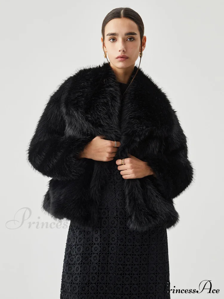 Elegant Fuzzy Graceful Faux Fur Coat image 4