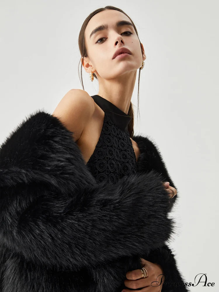Elegant Fuzzy Graceful Faux Fur Coat image 6