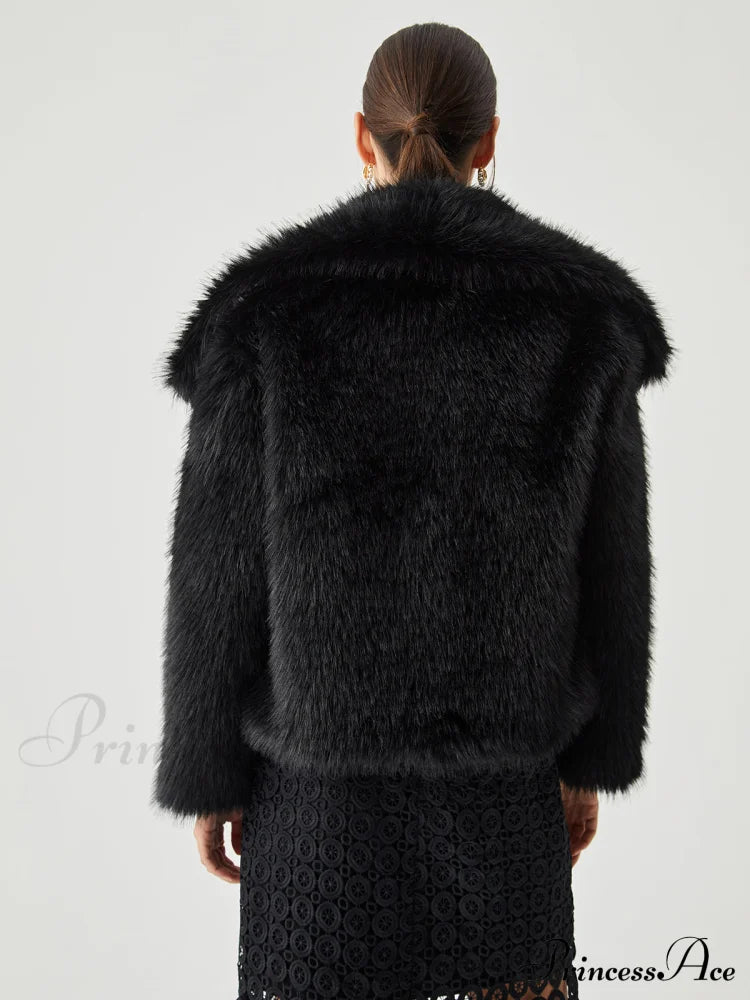 Elegant Fuzzy Graceful Faux Fur Coat image 7