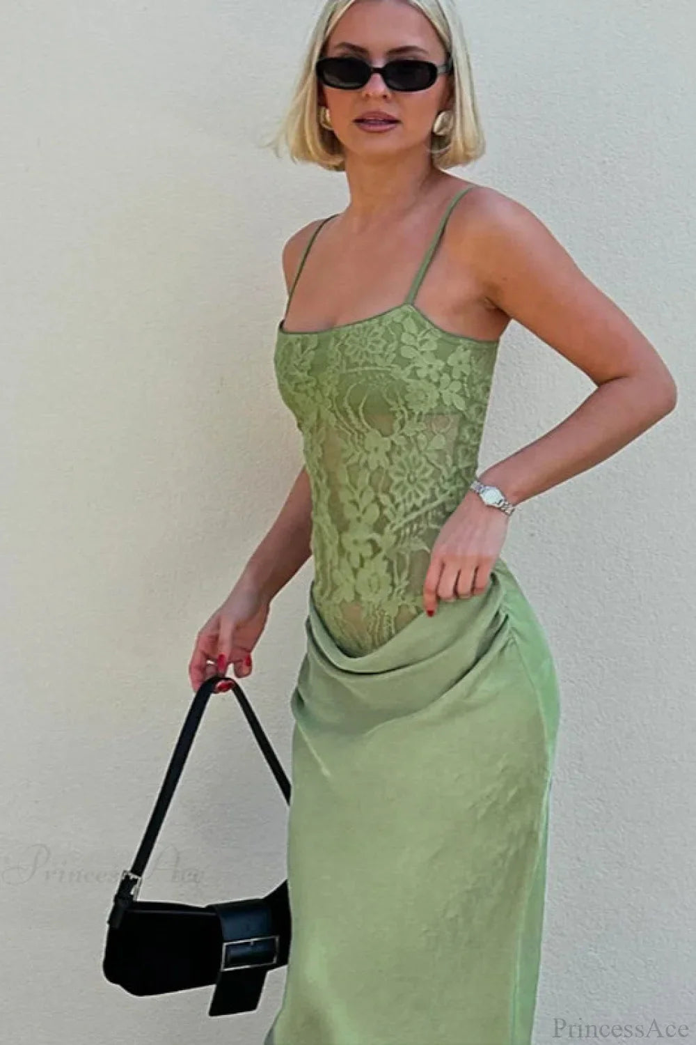Elegant Lace Fitted Cami Maxi Dress image 3