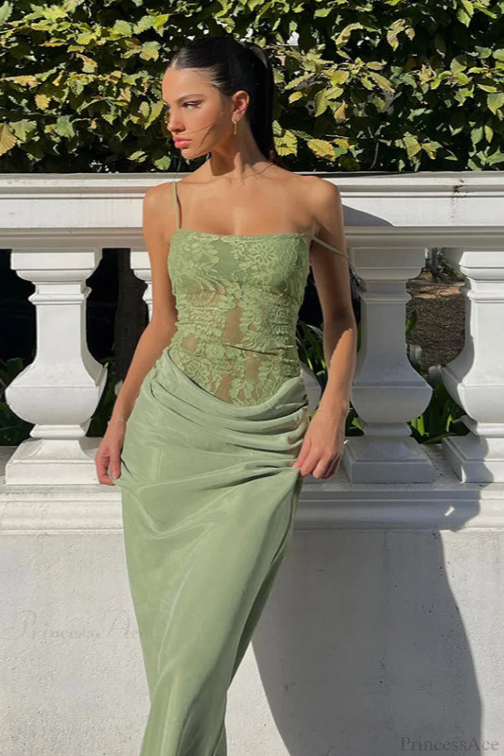 Elegant Lace Fitted Cami Maxi Dress image 2